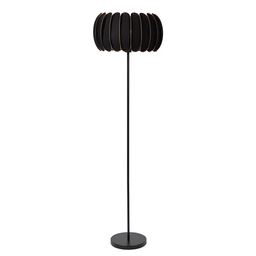 Lucide SPENCER - Lampadaire - Ø 40 cm - 1xE27 - Noir - allumé