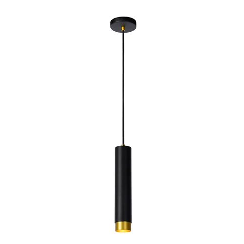 Lucide FLORIS - Pendelleuchten - Ø 5,9 cm - 1xGU10 - Schwarz - eingeschaltet