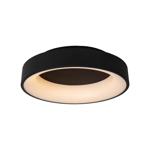 Lucide MIRAGE - Deckenleuchte - Ø 45 cm - LED Dim. - 1x33W 2700K - Schwarz - eingeschaltet