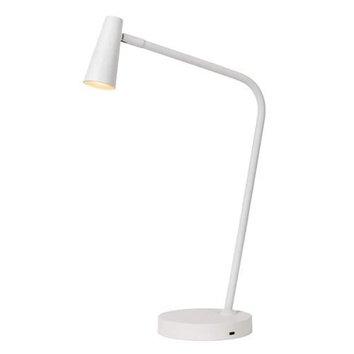 Lucide STIRLING - Lámpara de escritorio Recargable - Batería/acumulador - LED 3 StepDim - 1x3W 2700K - Blanco - encendido 1