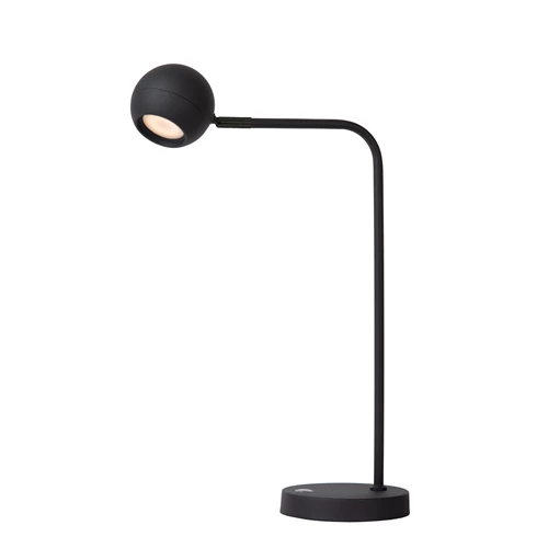 Lucide COMET - Lámpara de escritorio Recargable - Batería/acumulador - LED 3 StepDim - 1x3W 2700K - Negro - encendido