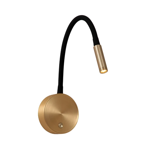 Lucide ASJA - Oplaadbare Wandspot / Wandlamp - Accu/Batterij - LED 3 StepDim - 1x3W 2700K - Mat Goud / Messing | Premium - aangezet 2