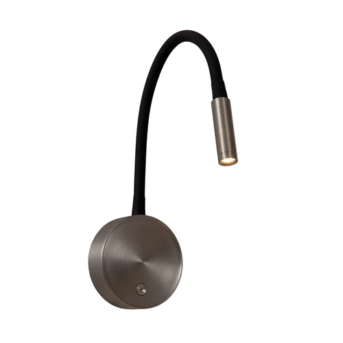 Lucide ASJA - Oplaadbare Wandspot / Wandlamp - Accu/Batterij - LED 3 StepDim - 1x3W 2700K - Grijs ijzer | Premium - aangezet 5