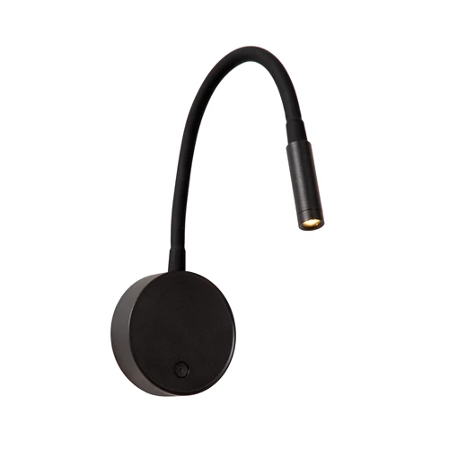 Lucide ASJA - wiederaufladbare Wandstrahler / Wandleuchte - Akku/Batterie - LED 3 StepDim - 1x3W 2700K - Schwarz | Premium - eingeschaltet