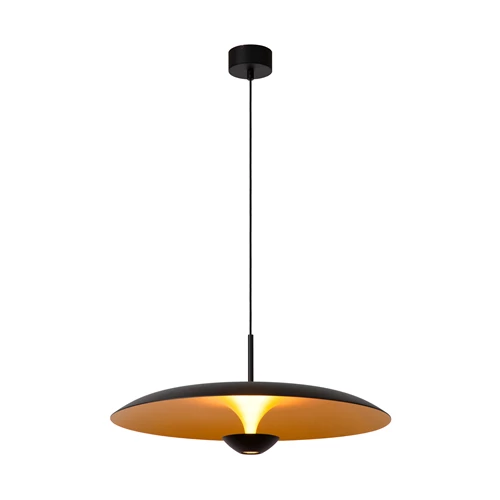 Lucide KENNETH - Pendelleuchten - Ø 60 cm - LED Dim. - 1x16W 2700K - Schwarz | Premium - eingeschaltet