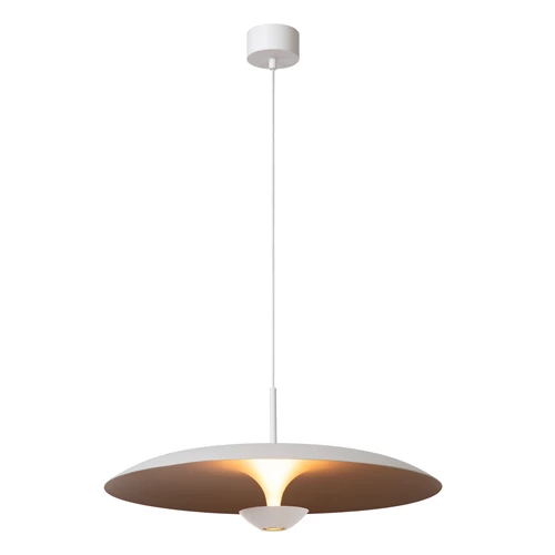 Lucide KENNETH - Pendant light - Ø 60 cm - LED Dim. - 1x16W 2700K - White | Premium - turned on 1