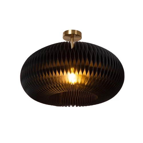 Lucide ARMONI - Plafonnière - Ø 52 cm - 1xE27 - Zwart - aangezet