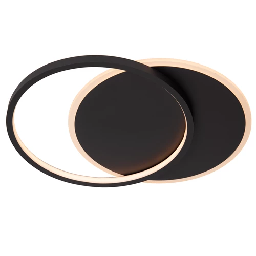 Lucide AXELLE - Deckenleuchte - Ø 29,5 cm - LED 3 StepDim - 1x24W 2700K - Schwarz - eingeschaltet