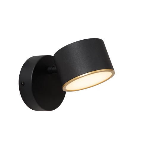 Lucide GIAN - Wall light - LED Dim. - 1x9W 2700K - Black - turned on
