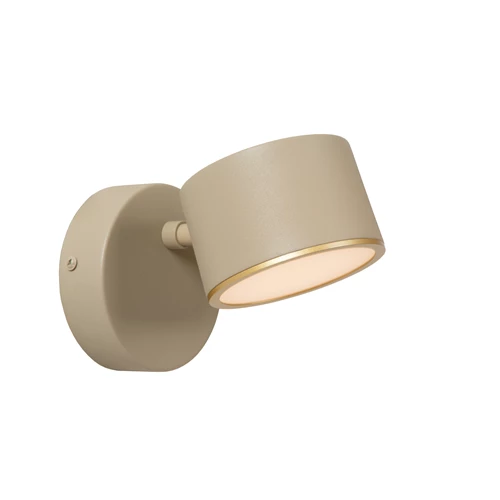 Lucide GIAN - Applique murale - LED Dim. - 1x9W 2700K - Taupe - allumé 1