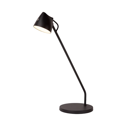 Lucide MILNE - Bureaulamp - LED Dimb. - 1x8W 2700K - Zwart - aangezet