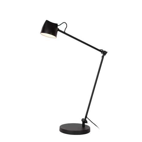 Lucide MILNE - Leeslamp - LED Dimb. - 1x8W 2700K - Zwart - aangezet