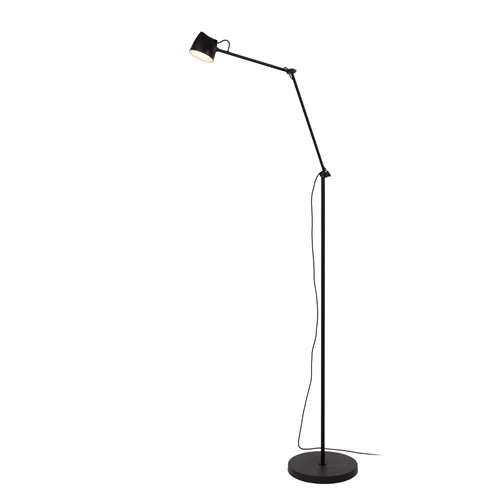 Lucide MILNE - Lampadaire - LED Dim. - 1x8W 2700K - Noir - allumé