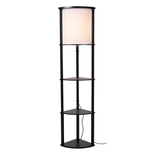Lucide MENNO - Vloerlamp - 1xE27 - Zwart - aangezet