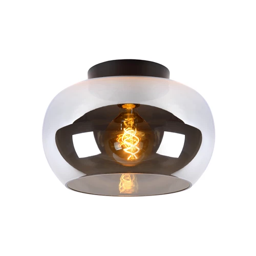 Lucide JUDI - Flush ceiling light - Ø 30,5 cm - 1xE27 - Smoke Grey - turned on 5