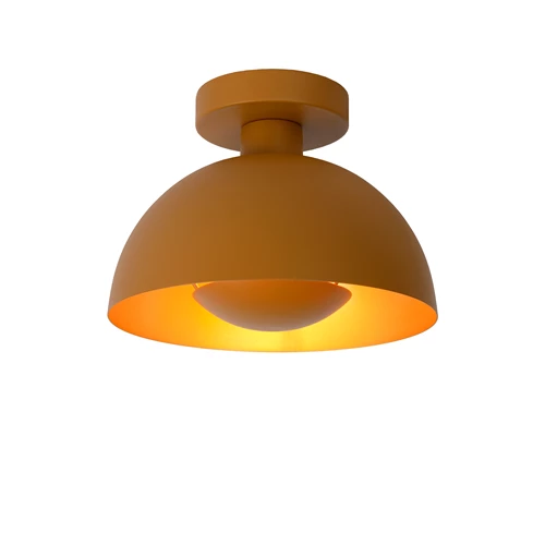 Lucide SIEMON - Flush ceiling light - Ø 25 cm - 1xE27 - Ocher Yellow - turned on 4