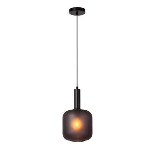 Lucide ELOISE - Hanglamp - Ø 21 cm - 1xE27 - Zwart - aangezet