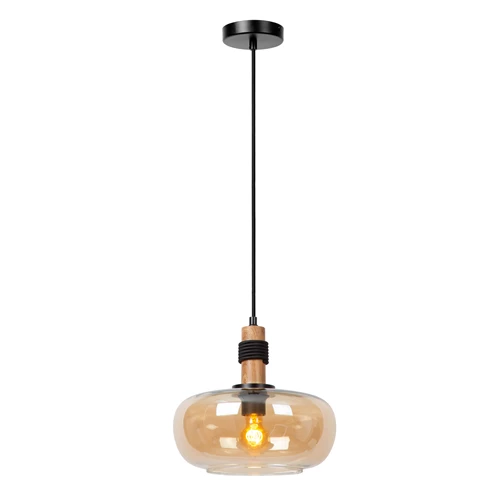 Lucide ILONA - Lámpara colgante - Ø 30 cm - 1xE27 - Ámbar - encendido 2