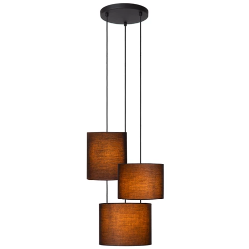 Lucide MAYA - Pendelleuchten - Ø 46 cm - 3xE27 - Schwarz - eingeschaltet
