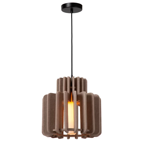 Lucide ROLLO - Suspension - 1xE27 - Taupe - allumé 1