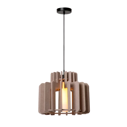 Lucide ROLLO - Suspension - 1xE27 - Taupe - allumé 1
