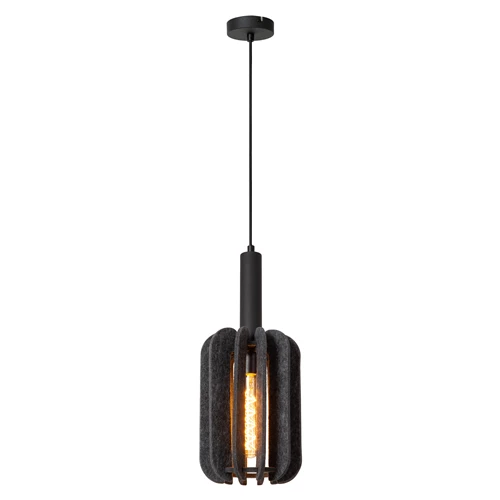 Lucide RAFAL - Pendelleuchten - Ø 20 cm - 1xE27 - Grau - eingeschaltet 6
