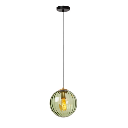 Lucide MONSARAZ - Pendant light - Ø 25 cm - 1xE27 - Green - turned on 3