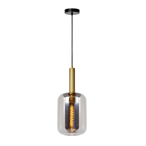 Lucide JOANET - Pendelleuchten - Ø 22 cm - 1xE27 - Rauchfarbe Grau - eingeschaltet 5