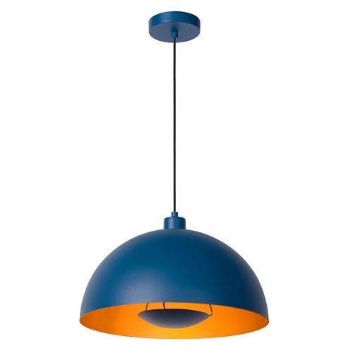 Lucide SIEMON - Lámpara colgante - Ø 40 cm - 1xE27 - Azul - encendido 5