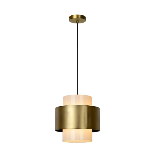Lucide FIRMIN - Pendant light - Ø 30 cm - 1xE27 - Matt Gold / Brass - turned on 2