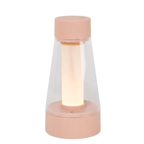 Lucide LORALI - Oplaadbare Tafellamp Binnen/Buiten - Accu/Batterij - Ø 7,7 cm - LED Dimb. - 1x1,2W 2600K/3000K - IP44 - Roze - aangezet 6