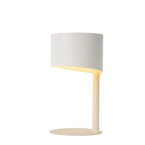 Lucide KNULLE - Lampe de table - Ø 15 cm - 1xE14 - Blanc - allumé 1