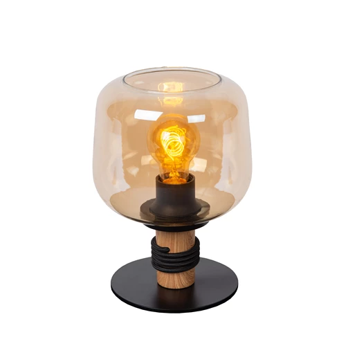 Lucide ILONA - Tafellamp - Ø 18 cm - 1xE27 - Amber - aangezet 2