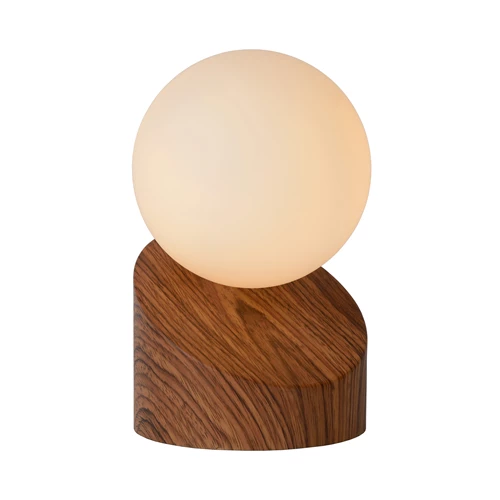 Lucide LEN - Tischlampe - Ø 10 cm - 1xG9 - Holz - eingeschaltet