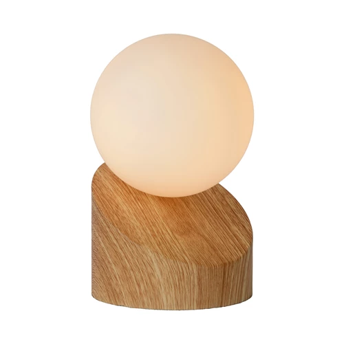Lucide LEN - Lampe de table - Ø 10 cm - 1xG9 - Bois clair - allumé 2