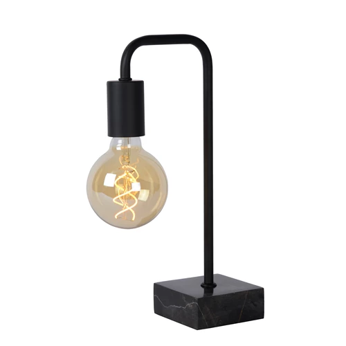 Lucide LORIN - Table lamp - 1xE27 - Black - turned on