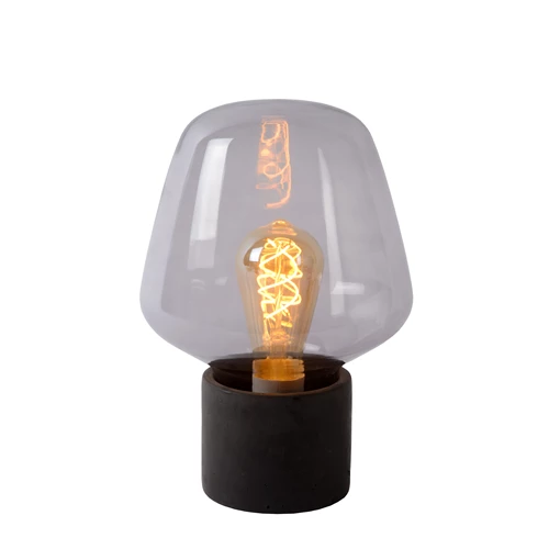 Lucide BECKY - Lampe de table - Ø 20 cm - 1xE27 - Fumé - allumé 5