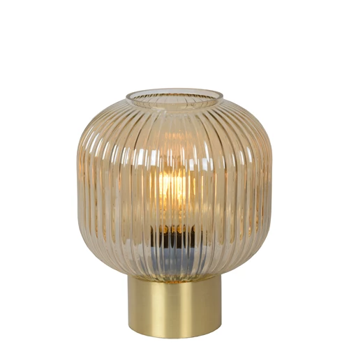 Lucide MALOTO - Table lamp - Ø 20 cm - 1xE27 - Amber - turned on 2