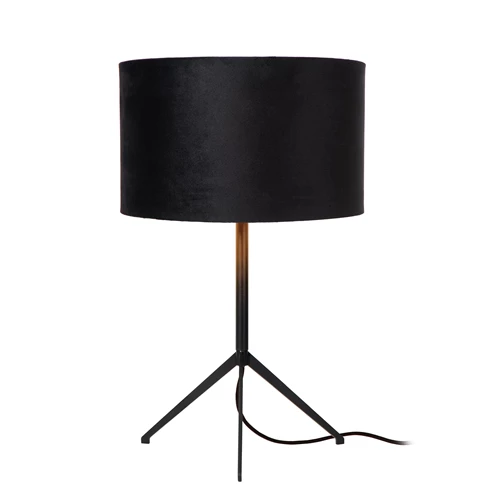 Lucide TONDO - Lámpara de mesa - Ø 30 cm - 1xE27 - Negro - encendido