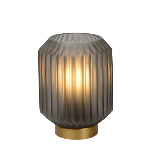Lucide SUENO - Table lamp - Ø 13 cm - 1xE14 - Grey - turned on 1