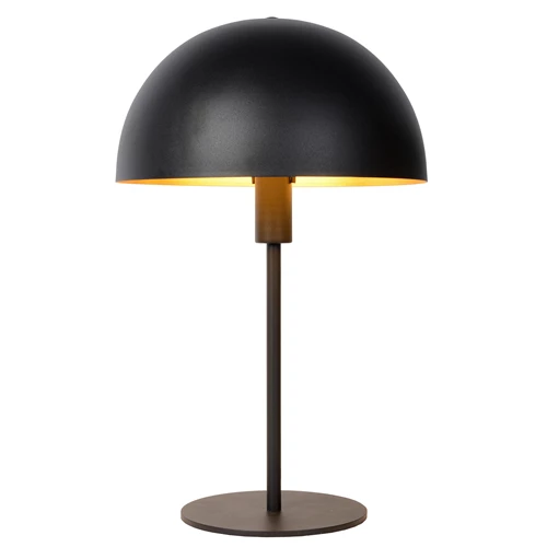 Lucide SIEMON - Tafellamp - Ø 25 cm - 1xE14 - Zwart - aangezet
