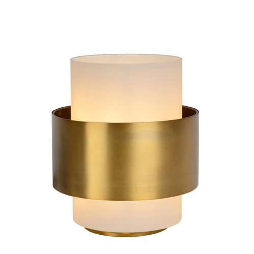 Lucide FIRMIN - Lampe de table - Ø 20 cm - 1xE27 - Or Mat / Laiton - allumé 2