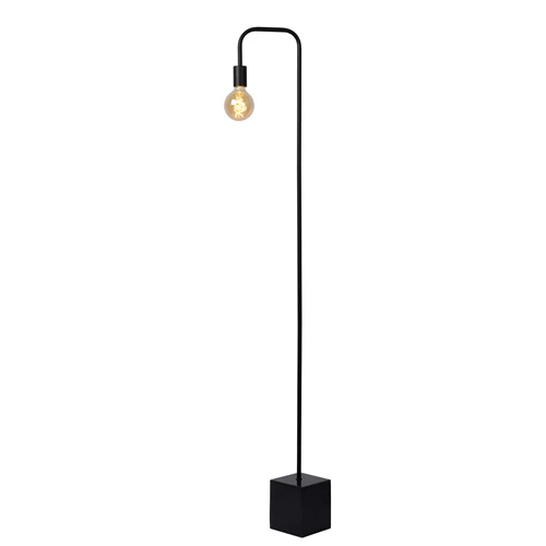 Lucide LORIN - Floor lamp - 1xE27 - Black - turned on