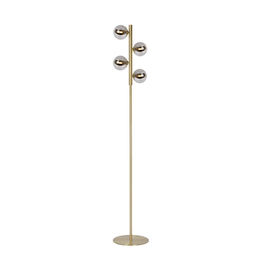 Lucide TYCHO - Vloerlamp - 4xG9 - Mat Goud / Messing - aangezet 2