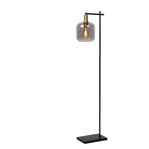 Lucide JOANET - Floor lamp - 1xE27 - Smoke Grey - turned on 5