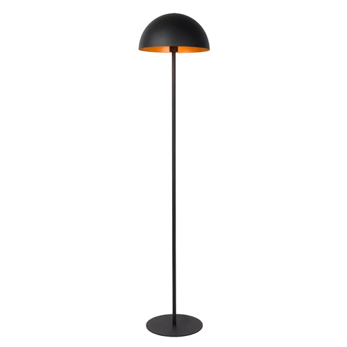 Lucide SIEMON - Vloerlamp - Ø 35 cm - 1xE27 - Zwart - aangezet