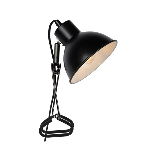 Lucide MOYS - Klemlamp - 1xE27 - Zwart - aangezet