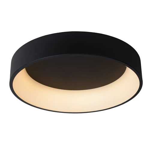 Lucide TALOWE LED - Plafonnier - Ø 60 cm - LED Dim. - 1x42W 3000K - Noir - allumé