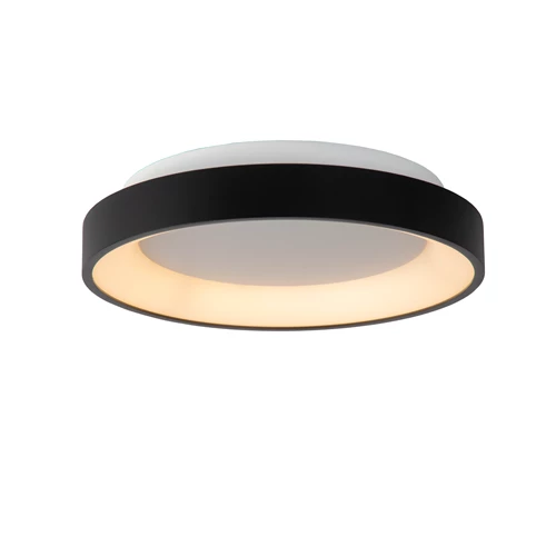 Lucide VIDAL - Deckenleuchte - Ø 28 cm - LED Dim. - 1x20W 2700K - Schwarz - eingeschaltet
