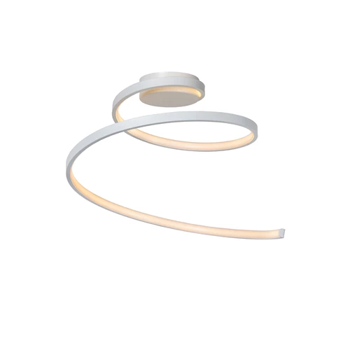 Lucide MAXENCE - Plafonnière - Ø 46 cm - LED 3 StepDim - 1x24W 3000K - Wit - aangezet 1